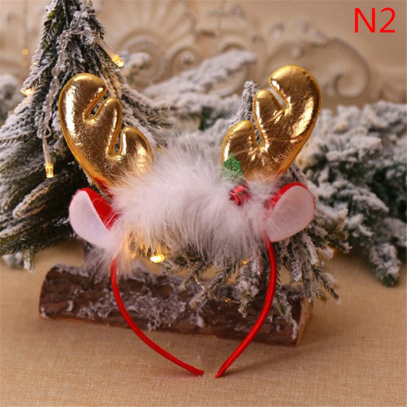 HULIANFU 2026  Christmas Headbands Santa Tree Elk Antlers Headband Kids Adult Headwear Reindeer Ornaments Christmas Decor Party Cosplay Gifts - Deanwangkt