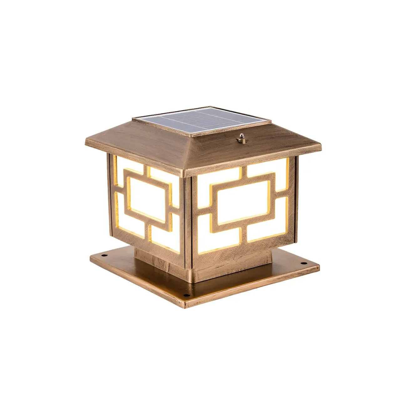 Oriental Classic Bronze Metal Solar Outdoor Post Lights