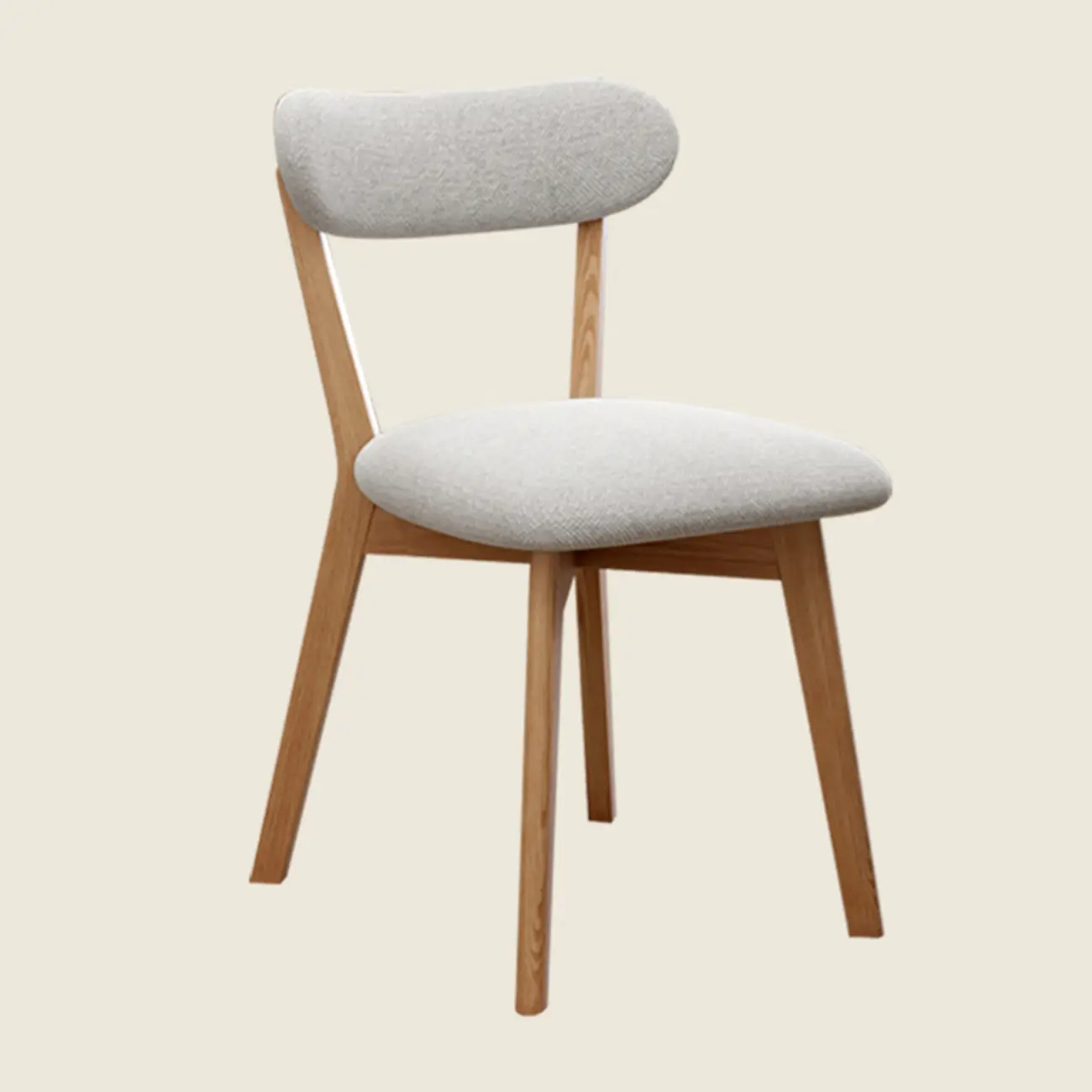 Walnut Wood Mid-Century Modern Upholstered Dining Chair