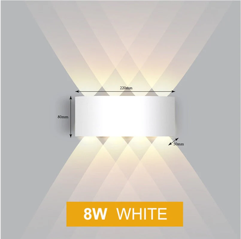 HULIANFU Led Wall Lamp Aluminum Outdoor IP65 Waterproof Up Down Wall Light For Home Stair Bedroom Bedside Bathroom Corridor Lighting - Deanwangkt