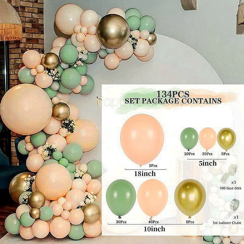 HULIANFU QIFU Macaron Balloons Garland Latex Ballons Arch Happy Birthday Party Decor Kids Adult Wedding Baloon Chain Baby Shower Balon - Deanwangkt