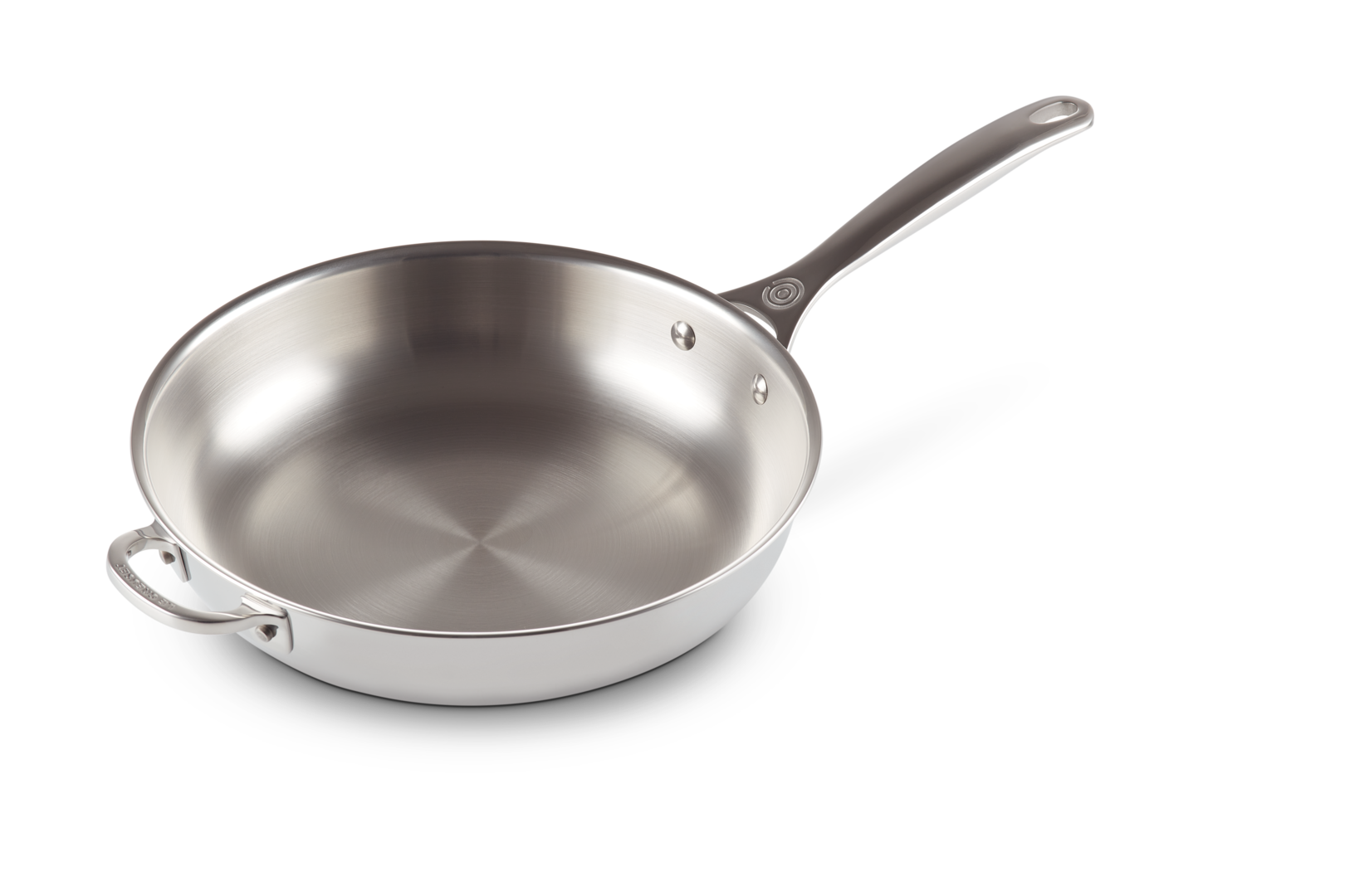 Signature Stainless Steel Uncoated Frying Pan with Helper Handle