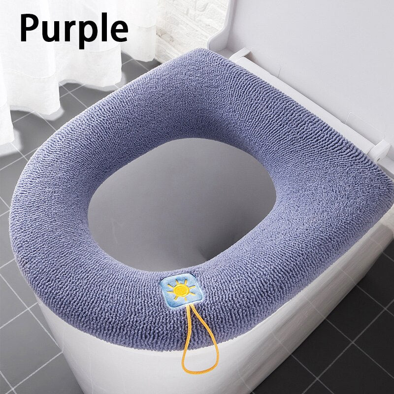 HULIANFU Universal Toilet Seat Cushion Thick Toilet Cover Washable Toilet Ring Soft Closestool Cover Mat Bathroom Decoration - Deanwangkt