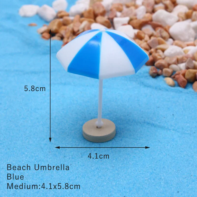 HULIANFU Ocean Beach Style Miniatures Artificial Sunshade Umbella Chair Anchor Micro Landscape For Garden Pastoral DIY Accessories Decor - Deanwangkt