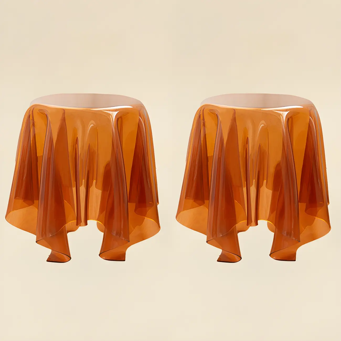 Scandinavian Clear Acrylic Round End Table