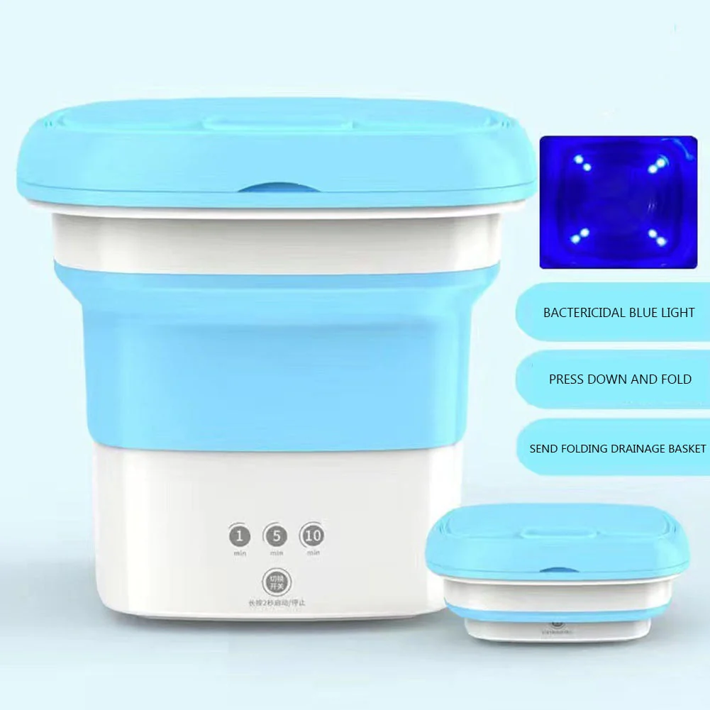 HULIANFU Portable Mini Folding Washing Machine for Socks Underwear Clothes Washer with Dryer Bucket Cleaning Washer Washing Machine - Deanwangkt