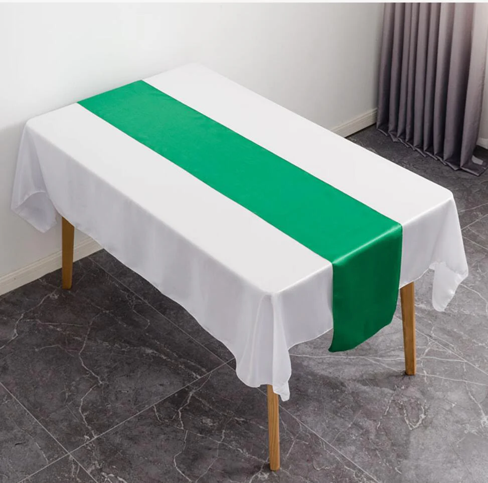 HULIANFU Table Runner Satin Shiny Colour Wedding Decoration Hotel Birthday Party Show Banquet Table Runner - Deanwangkt