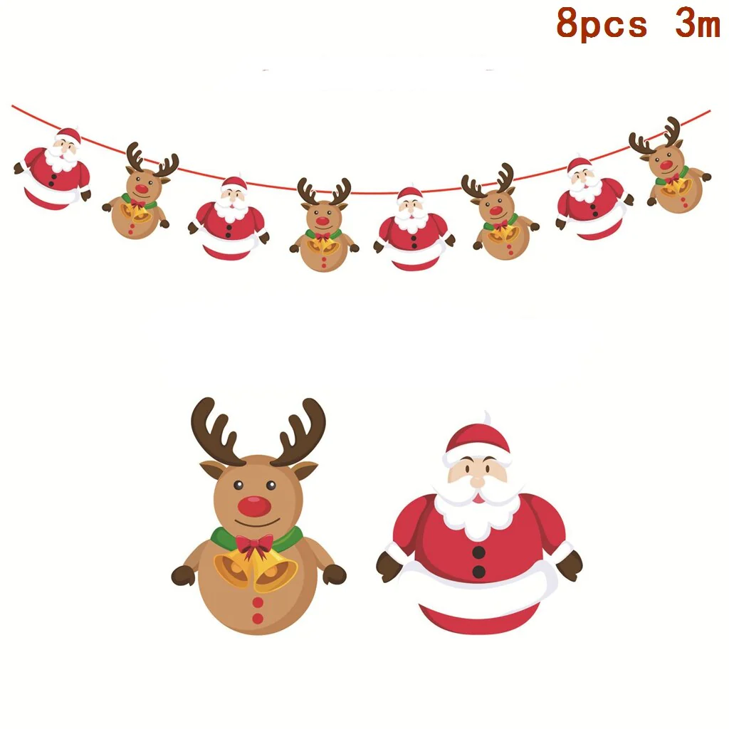 HULIANFU Wooden Christmas Door Wreath Oranments Wall Xmas Dec Merry Christmas Decor For Home  Happy New Year Naviidad Door Wreath - Deanwangkt
