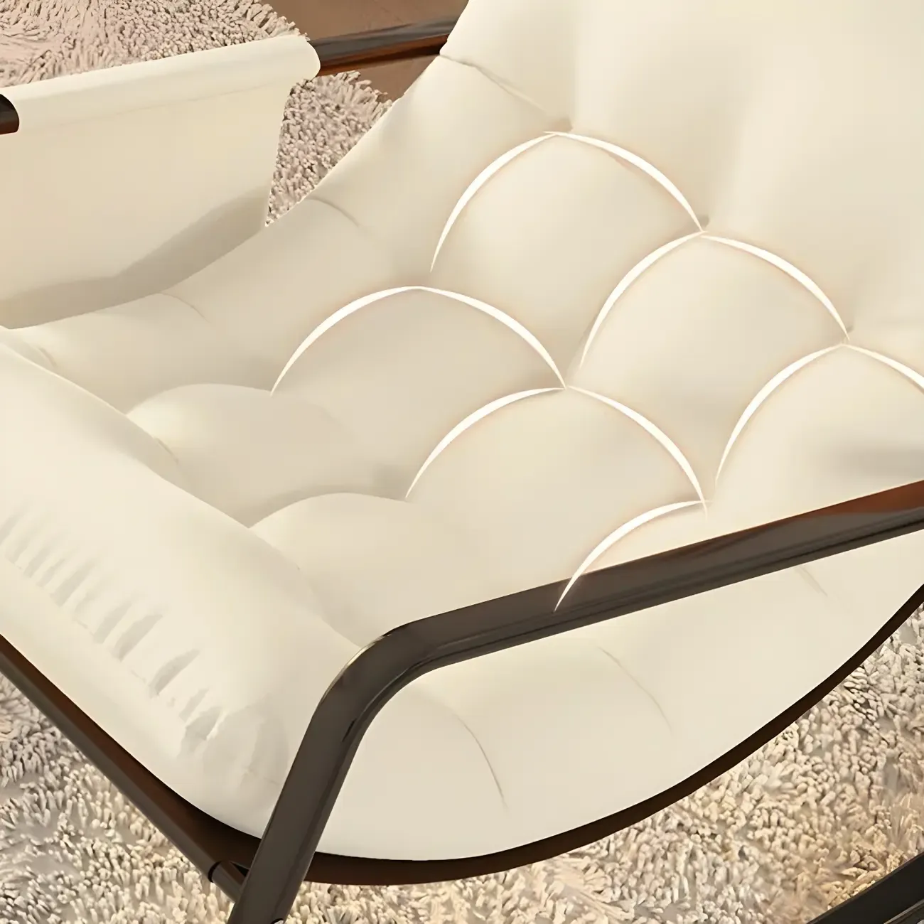 Modern 2 Seat Upholstered Rocking Chair with Track Arms