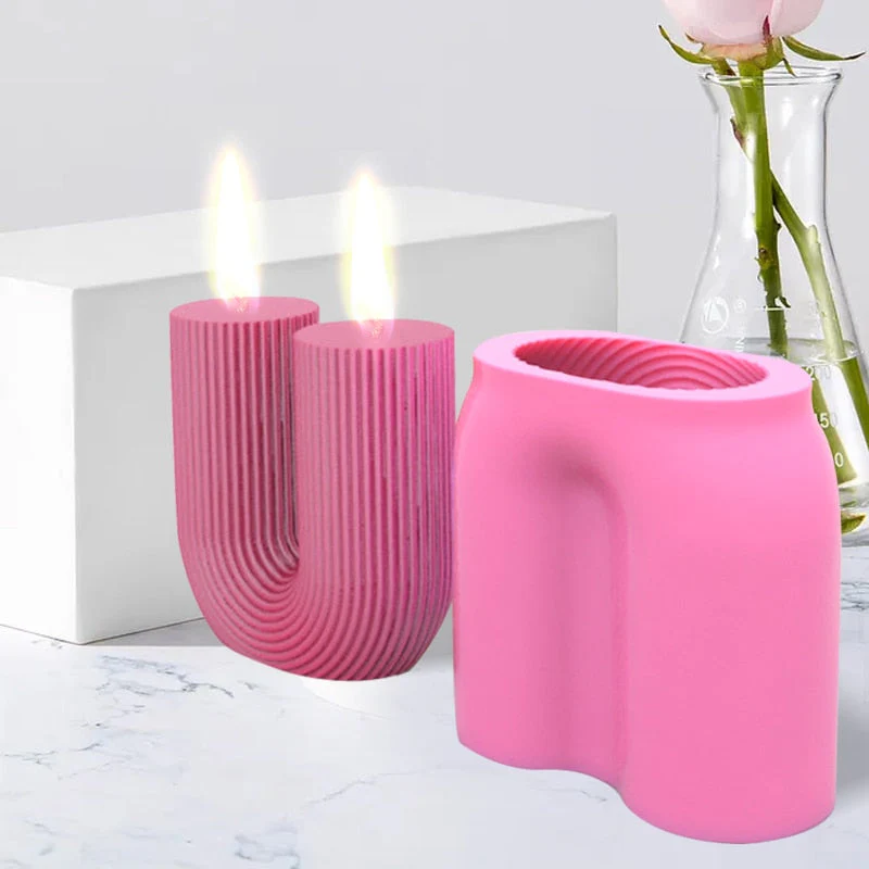 HULIANFU U Shape Scented Candle Mold Food Grade Silicone Mold DIY 3D Aromatherapy Candle Mould  Candle Making Supplies Home Wedding Decor - Deanwangkt