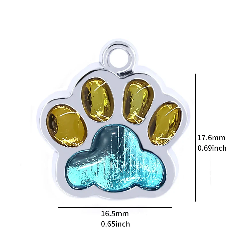 HULIANFU Personalized Dog Cat Tags Engraved Cat Dog Puppy Pet ID Name Collar Tag Pendant Pet Accessories Paw Glitter Pendant - Deanwangkt