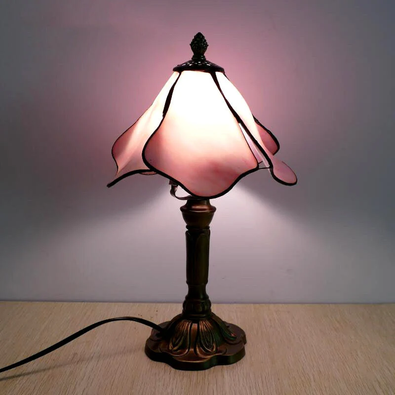 HULIANFU 2026  Mediterranean Style Restaurant Bar Cafe LED Vintage Desk Lamp Bedside Colorful Glass Table Lamps Nightstand Light Bedroom Lamp - Deanwangkt