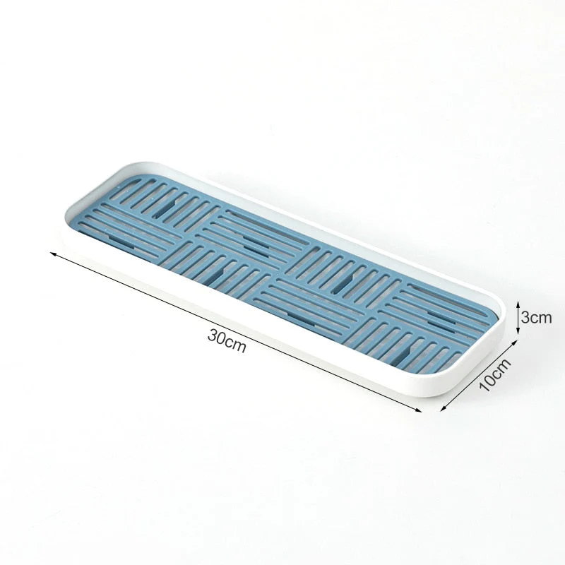 HULIANFU Sink Soap Organzier Rack Plastic Bathroom Storage Trays Sponge Holder Tableware Drain Storage Dish Kitchen Storage Accessories - Deanwangkt