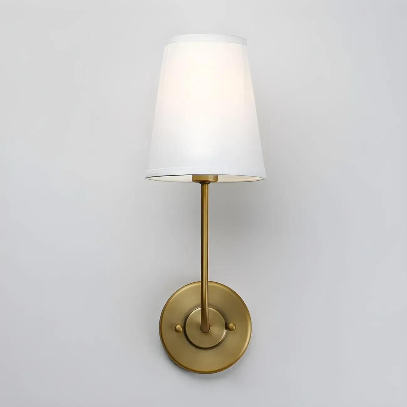 Modern Brass Glam Vanity Light with Fabric Shade