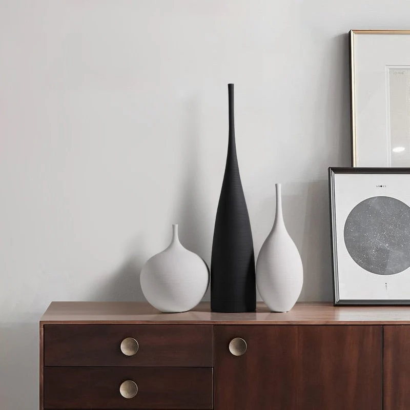 HULIANFU Simple Nordic Style Vases Handmade Art Zen Vases High-Quality Luxury Bedside Restaurant Decorations TV Cabinet - Deanwangkt