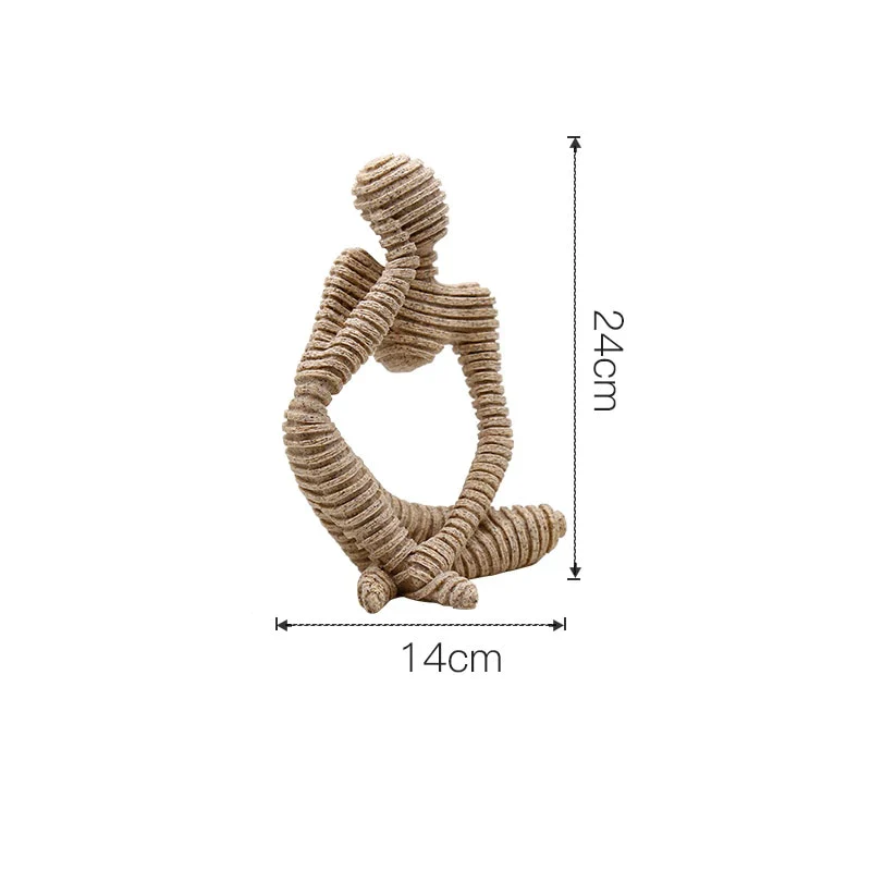 HULIANFU Modern European Style Resin Abstract Thinker Statue For Decoration Simple Sculpture Figurine Hotel Office Home Decor New - Deanwangkt
