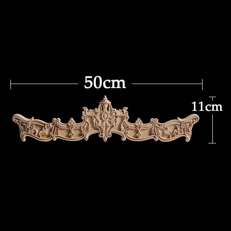 HULIANFU Long Rose Flower Exquisite Carving Natural Wood Appliques Furniture Wooden Mouldings Wmqe Vintage Unpainted Decoration Decal - Deanwangkt