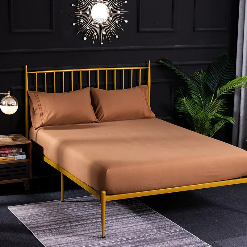 HULIANFU Nordic Mirco Fiber Marble Print Fitted Bed Sheet Single Elastic Band Double Bed Linen Home Soft Comfortable King Size Bedsheet - Deanwangkt