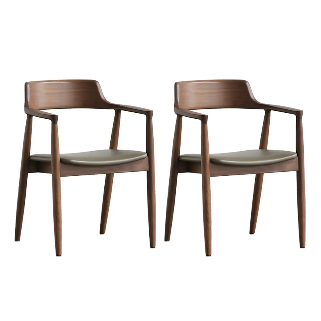 Mid Century Solid Wood Dining Chair Set of 2