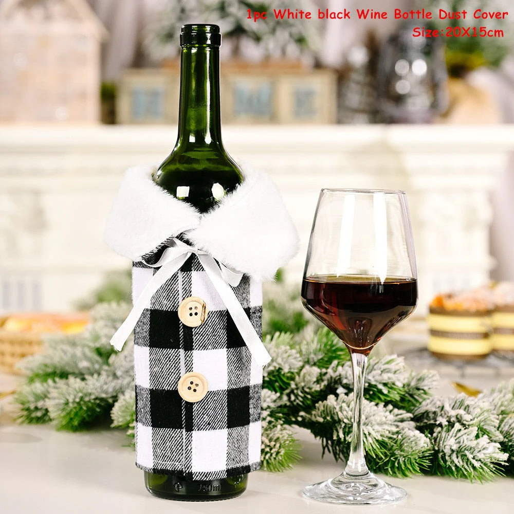 HULIANFU   Xmas Wine Bottle Dust Cover Noel Navidad Christmas Decoration for Home Dinner Decor Christmas Gift Tree Ornament New Year 2026 - Deanwangkt
