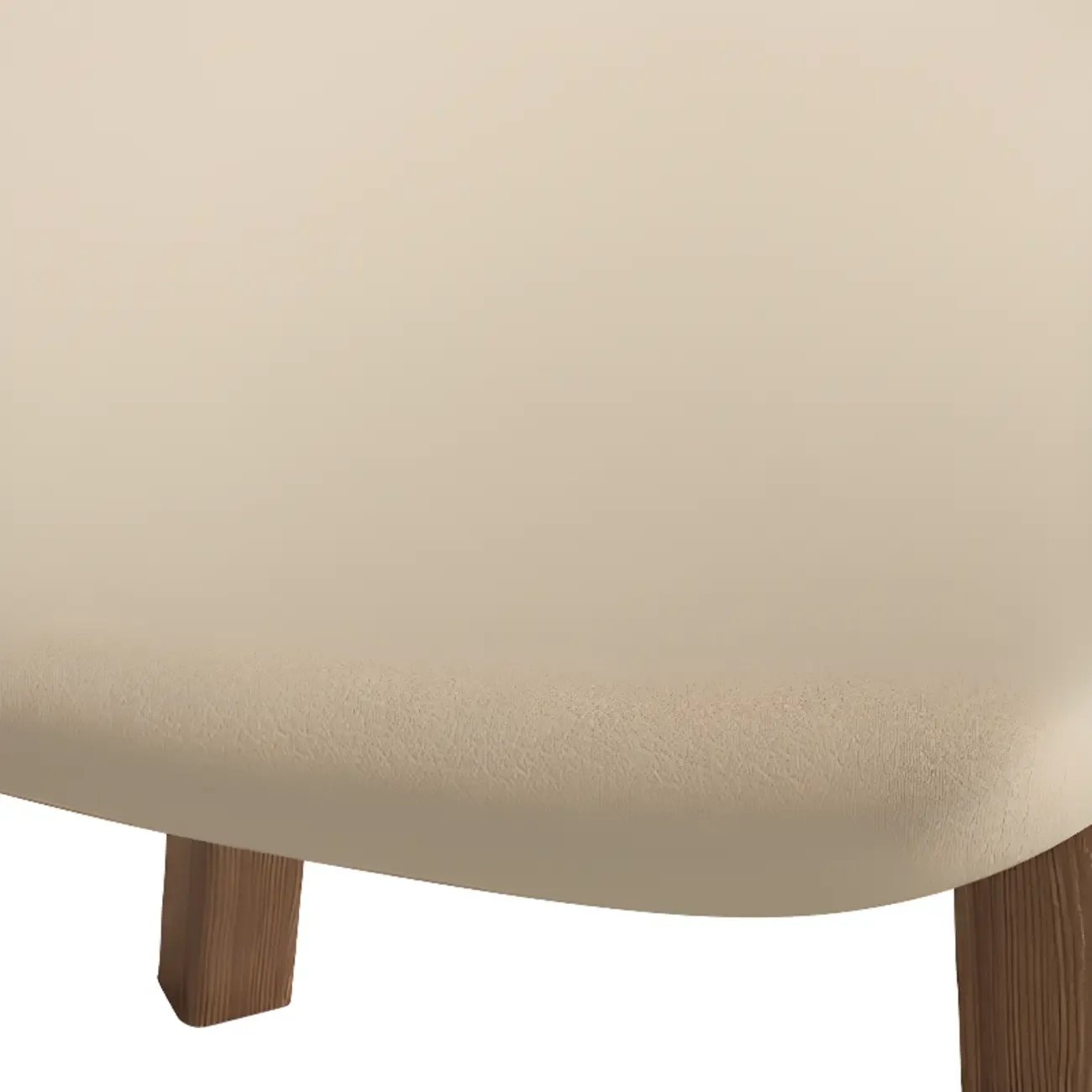 Simple Wooden Open Back Faux Leather Upholstered Dining Chair