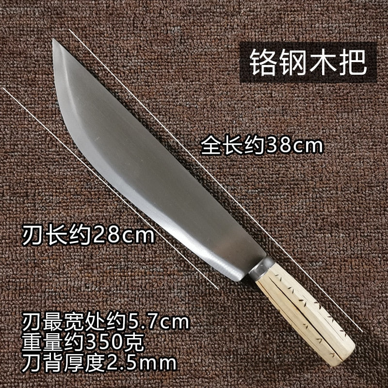 HULIANFU Stainless Steel Thickened Boning Knife Butcher Killing Pigs and Sheep Slaughter Knife Multifunctional Chef Split Skinning Knife - Deanwangkt