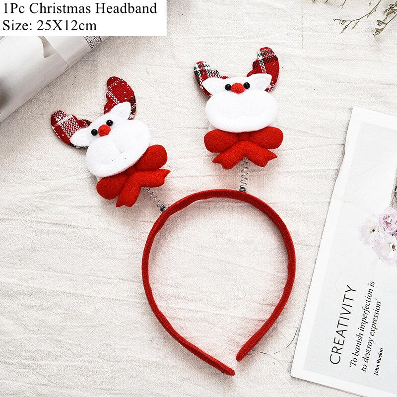 HULIANFU 2026  LuanQI Christmas Headbands for Children Adult Hair Band Red Christmas Santa Claus Snowman Antlers Headband Xmas Decoration Gifts - Deanwangkt