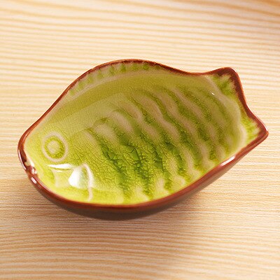 HULIANFU Japanese Leaf Ceramic Sauce Dish Kitchen Seasoning Plate Ice Cracked Glaze Sauce Small Dishes Fish Shaped Bowl For Kitchen - Deanwangkt