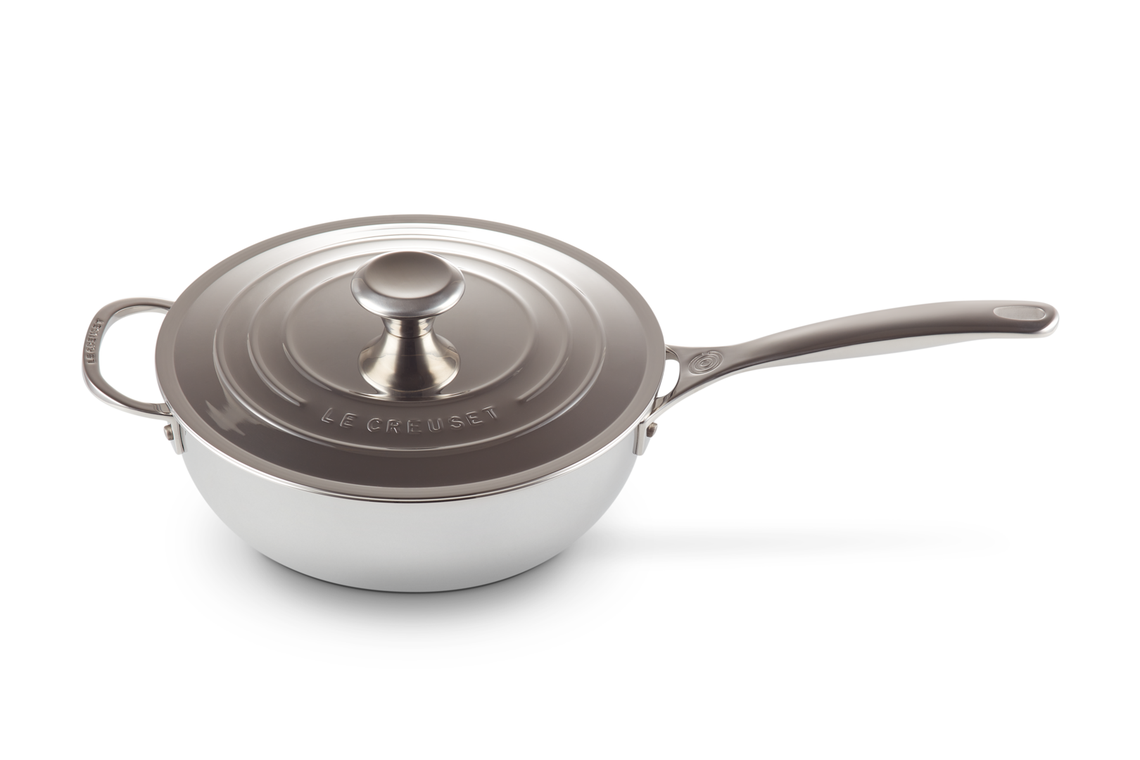 Signature Stainless Steel Non-Stick Chef's Pan with Lid & Helper Handle