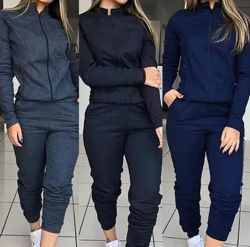 Hulianfu 2 Piece Set Spring Autumn Women Tracksuit Zipper Sweatshirt+Pants Sportwear Casual Women's Sports Suit Hoodies Set Female - Deanwangkt