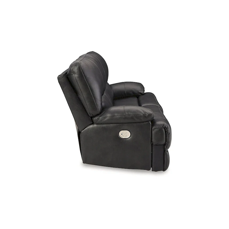 Signature Design by Ashley Mountainous Black Power Reclining Sofa - 85W x 42D x 42H