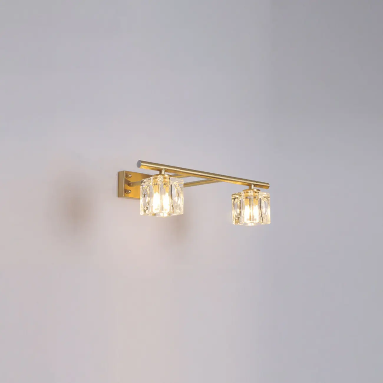 Modern Gold Bathroom Vanity Lights with Clear Crystal Shade