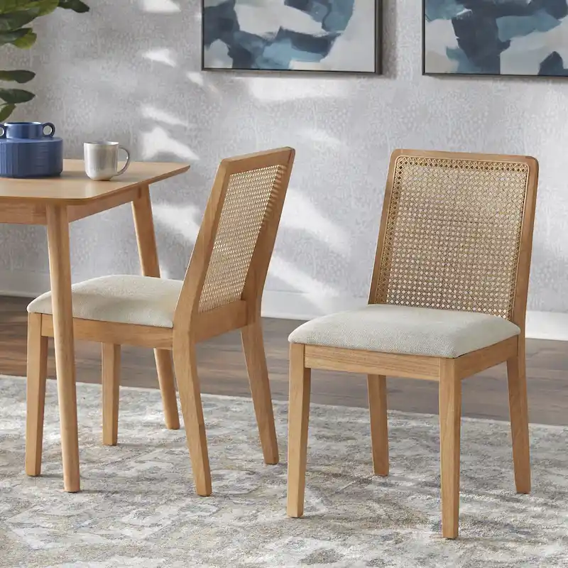 Simple Living Newington Solid Wood Cane Dining Chairs (Set of 2)