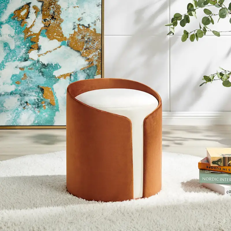 Vinda Velvet Fabric Ottoman