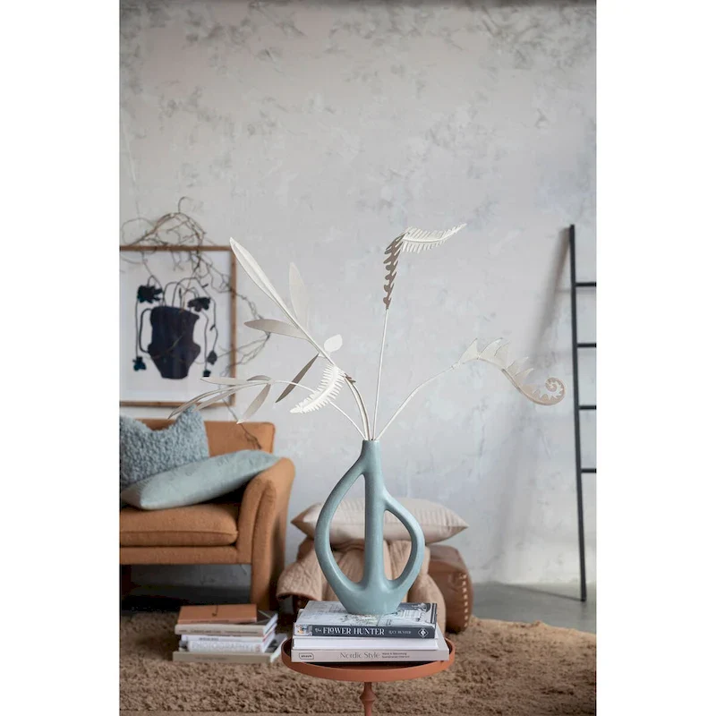 Stoneware Sculptural Vase with Teardrop Handles