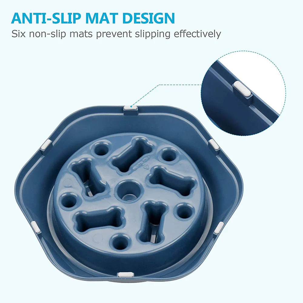 HULIANFU Pet Dog Bowl Dog Slow Feeder Bowl Puppy Cat Slow Eating Dish Bowl Anti-Gulping Food Plate Feeding Dog Cat Food Bowl Pet Supplies - Deanwangkt