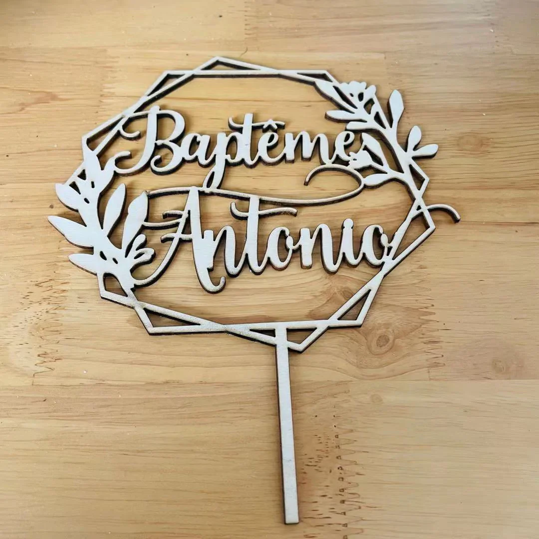 HULIANFU Personalized Names Wedding Cake Topper Geometric Custom Unique First Names Wedding Cake Topper  Decoration Bridal Shower - Deanwangkt