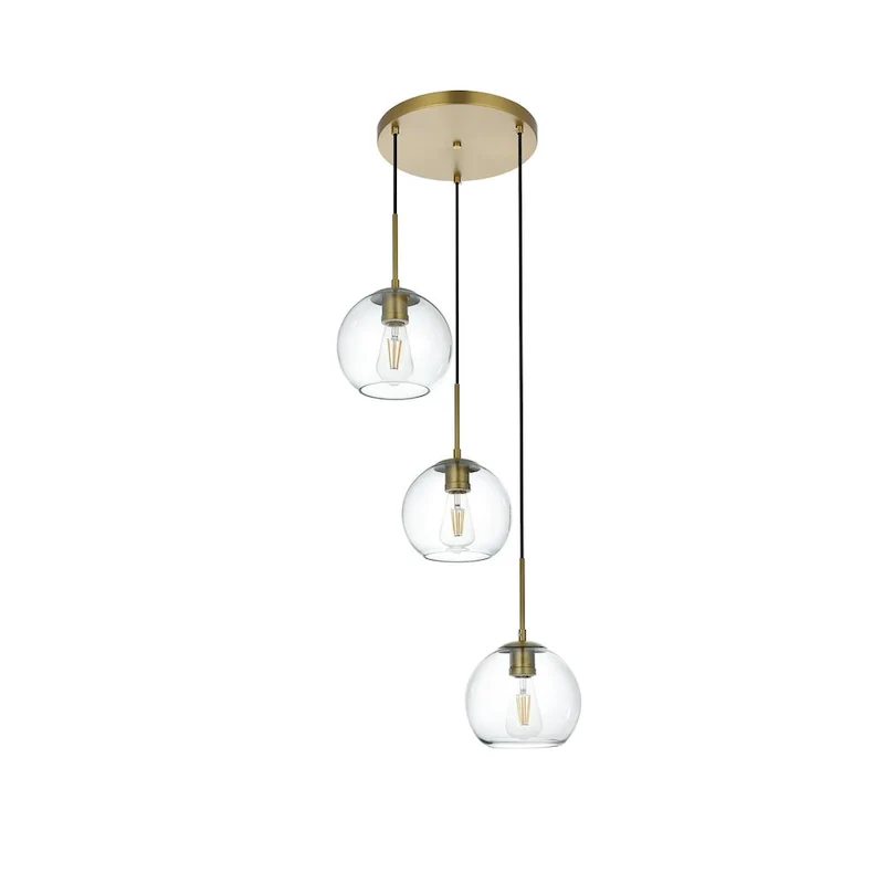 Elegant Lighting Baxter 3 Light 18  Wide Multi Light Pendant with