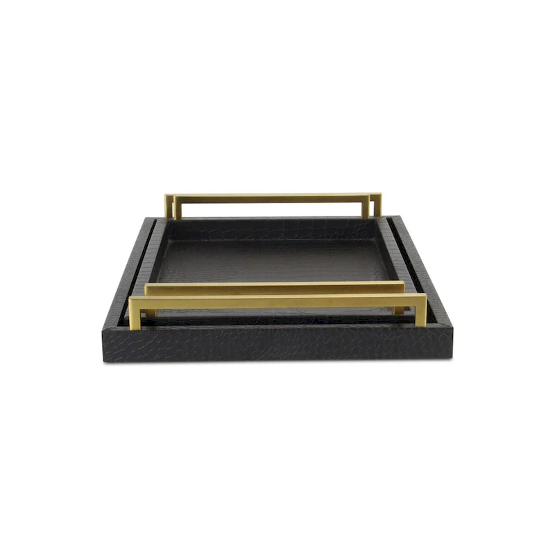Lusan Black Vinyl Tray Set