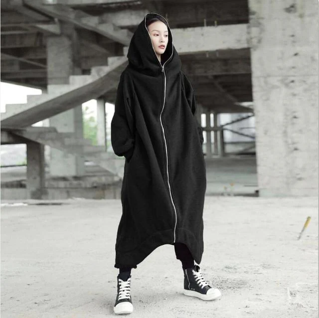 ZANZEA Winter Women Hooded Coats Female Long Sleeve Zip Long Jackets Oversized Fleece Overcoats Windbreakers Jackets Coats - Deanwangkt
