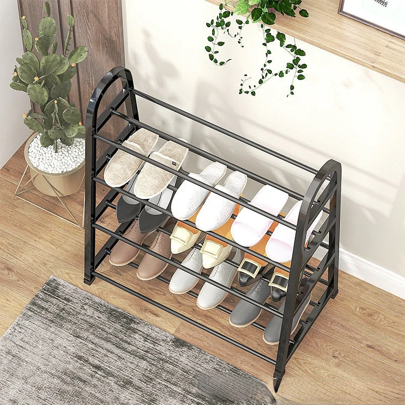HULIANFU Shoe rack creative light luxury wind dust-proof storage shoe rack dormitory stainless steel - Deanwangkt