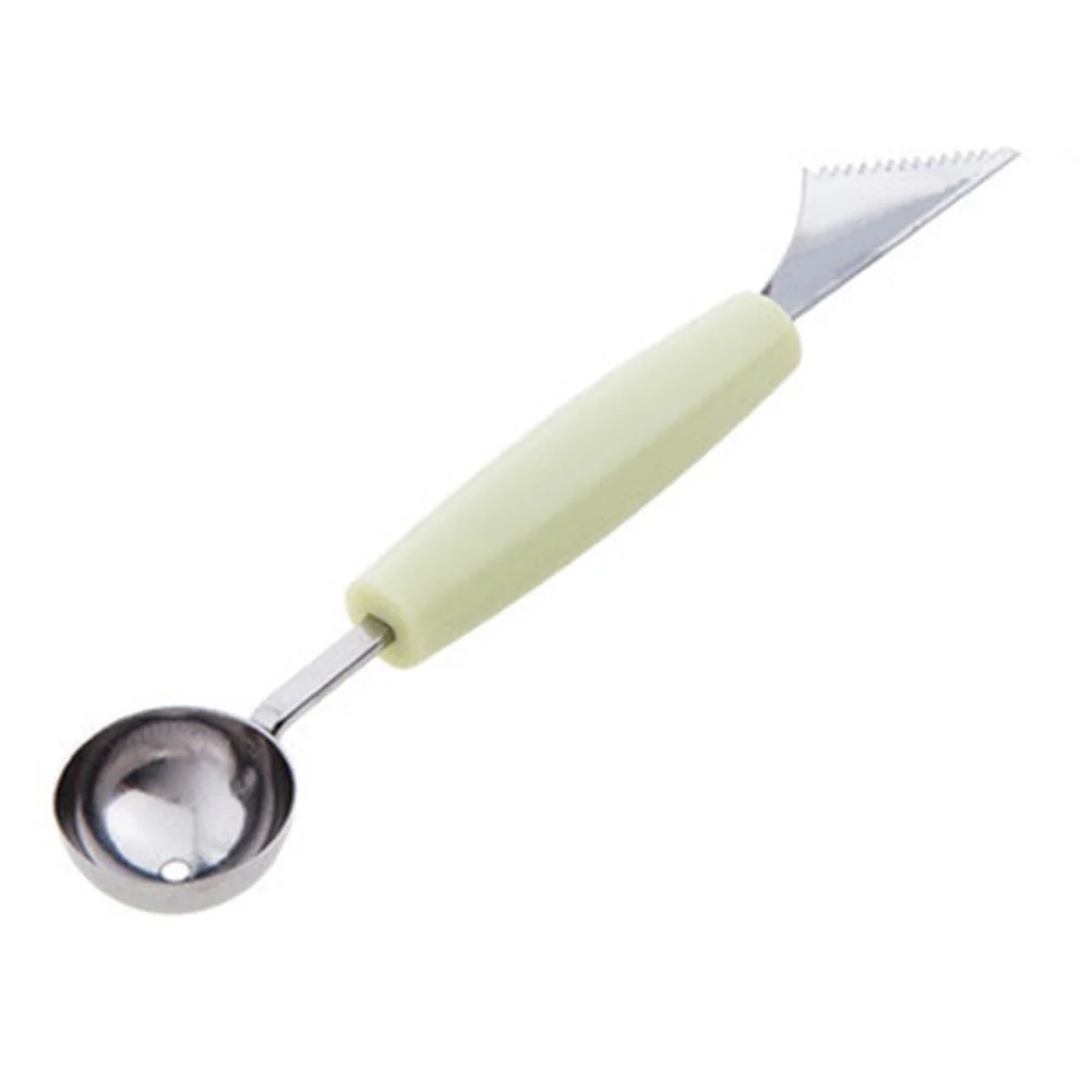 HULIANFU Kitchen Accessories Dual-head Stainless Steel Carving Knife Fruit Watermelon Ice Cream Baller Scoop Stacks Spoon Home gadgets - Deanwangkt