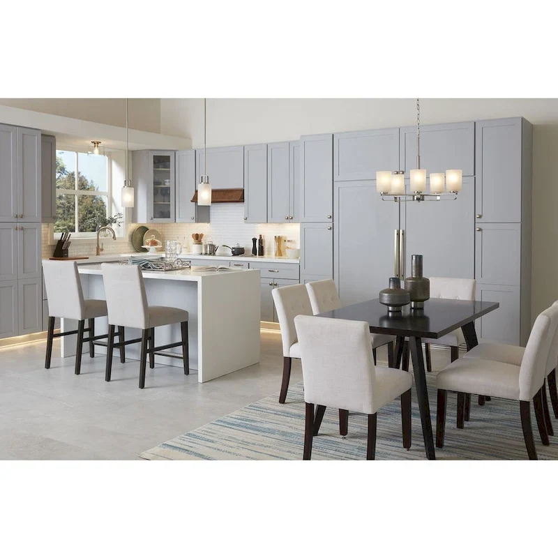 League Collection One-Light Brushed Nickel Farmhouse Mini-Pendant - 5 in x 5 in x 11 in