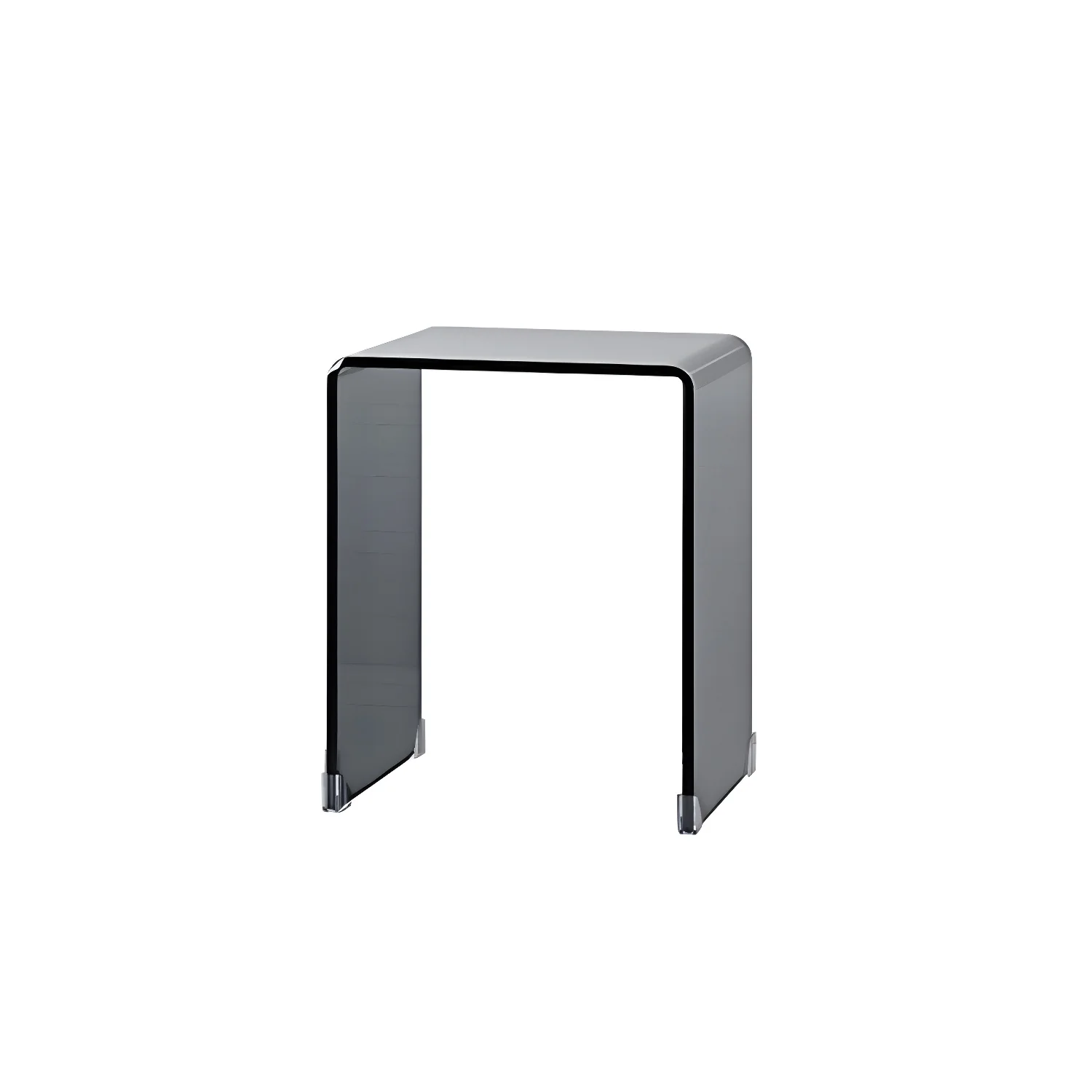 Stylish Clear Glass Nightstand with Open Shelf