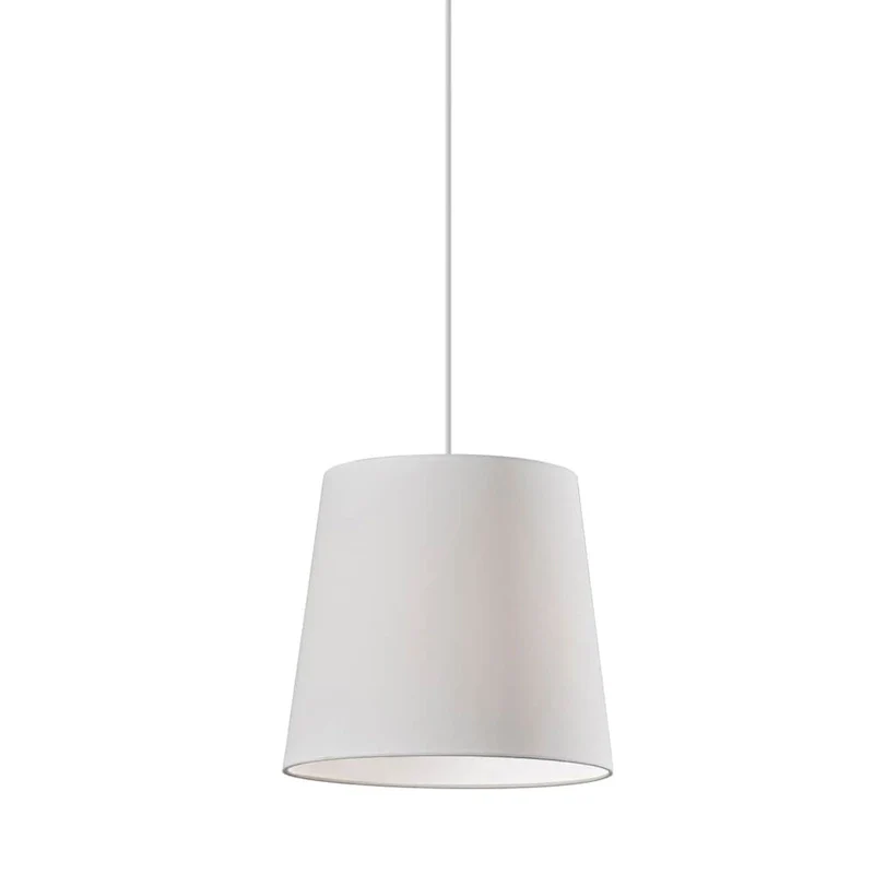 Adesso Tall White Drum Portable Pendant Lamp