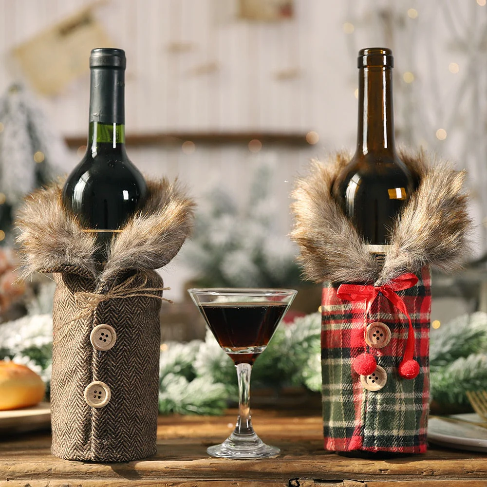 HULIANFU   Xmas Wine Bottle Dust Cover Noel Navidad Christmas Decoration for Home Dinner Decor Christmas Gift Tree Ornament New Year 2026 - Deanwangkt