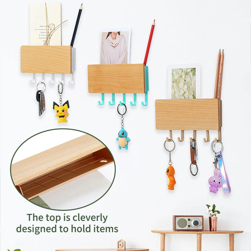 HULIANFU Rack Storage Rack Key Wooden Hanger Home Wall Vintage  Hallway Home Space Saving Small Bedroom Door Back Decorative Room Rack - Deanwangkt