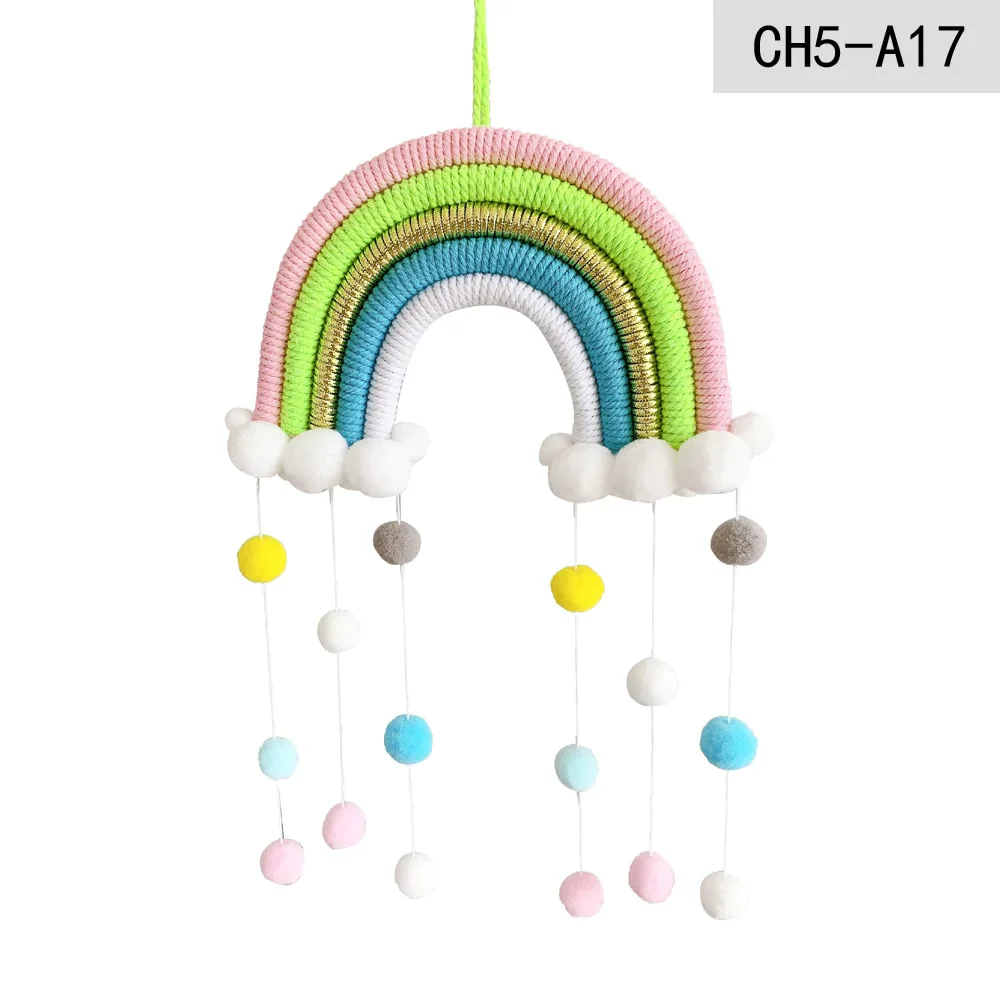 HULIANFU Nordic Cloud Rainbow Raindrop Wall Hangings Decoration For Kid Girls Bedroom Hanging Pendant Baby Bed Tent Hanging Toy Pendant - Deanwangkt