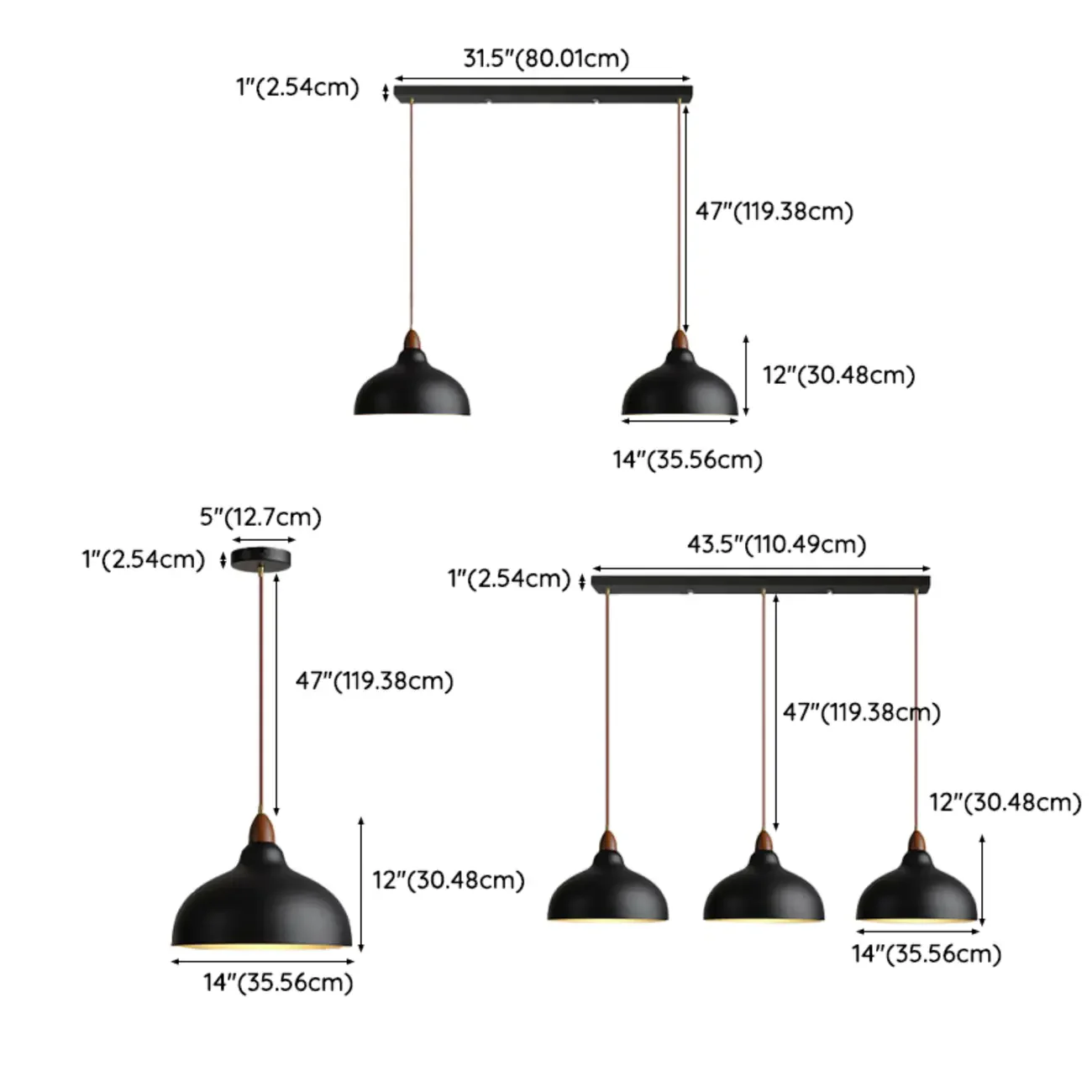 Modern White Metal Bowl Adjustable Kitchen Pendant Light