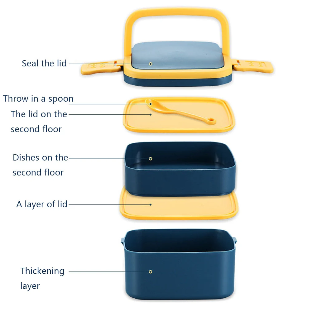 HULIANFU Thermal Lunch Box Portable Food Container With Spoon Microwave Vaccum Bowl Bento For Kids Picnic Insulated Lunch Box Three Layer - Deanwangkt